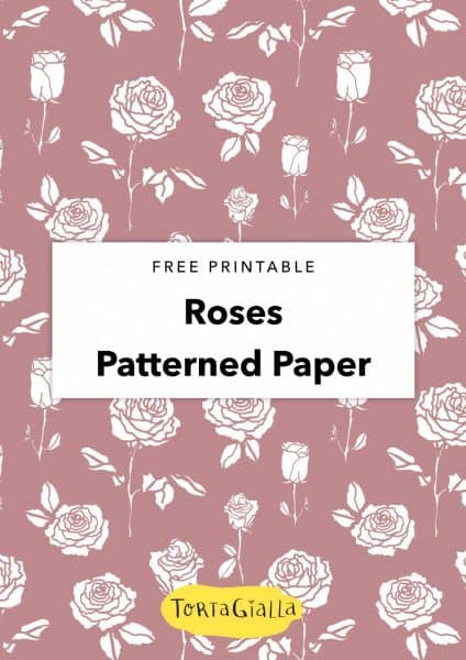 free printable roses patterned paper