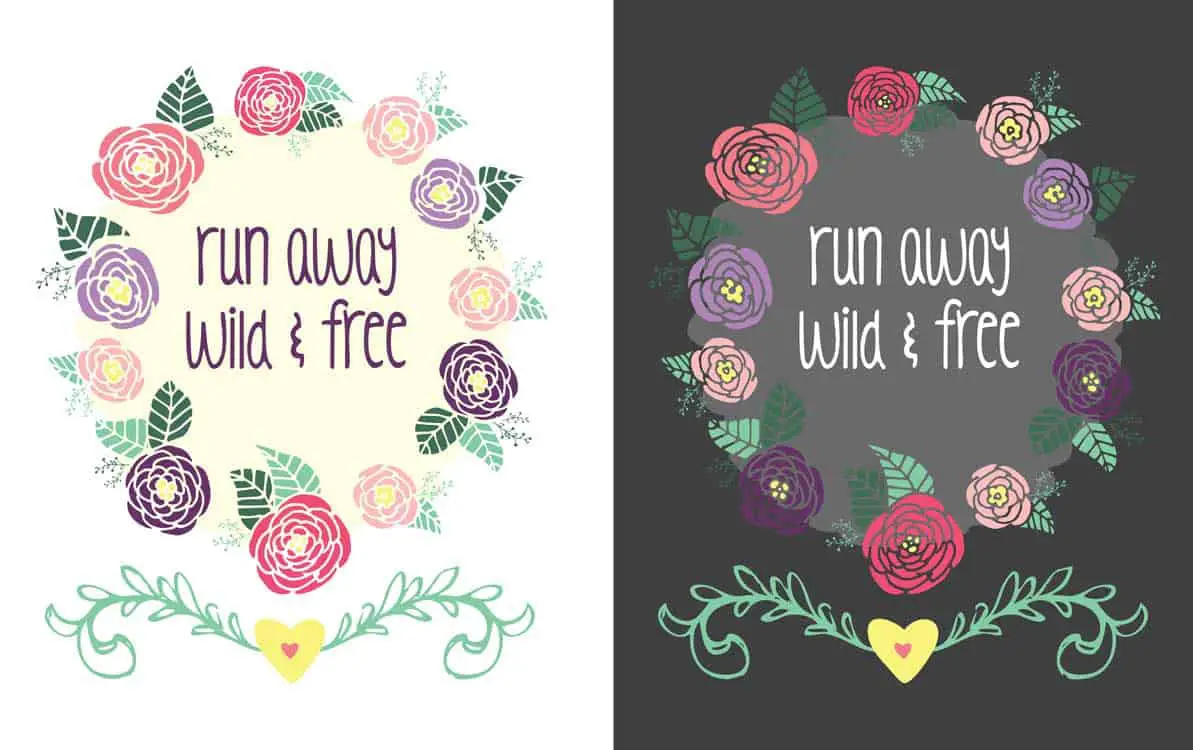 Printable Colored Flowers Floral Art Print - tortagialla