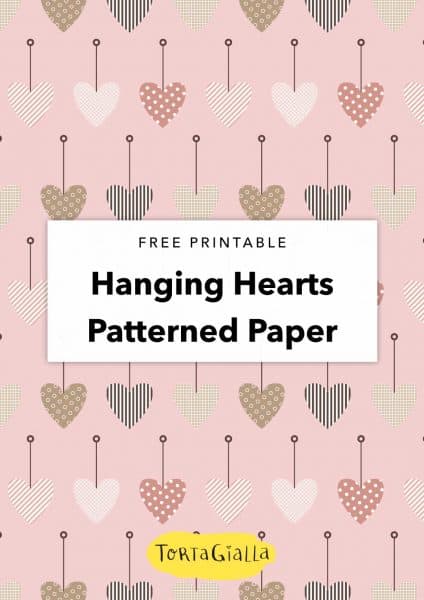 free printable hanging hearts patterned paper