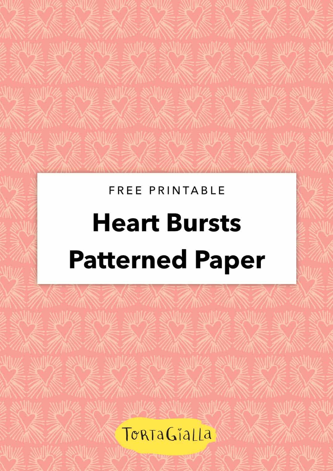 Looking for free scrapbook paper downloads? Here's a fun heart burst patterned paper design that you can use in all kinds of papercrafting projects.