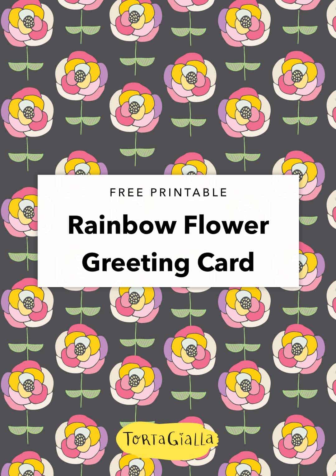 Looking for a flower greetings card? Make your own with this printable rainbow flower card design, free download that you can get instantly!