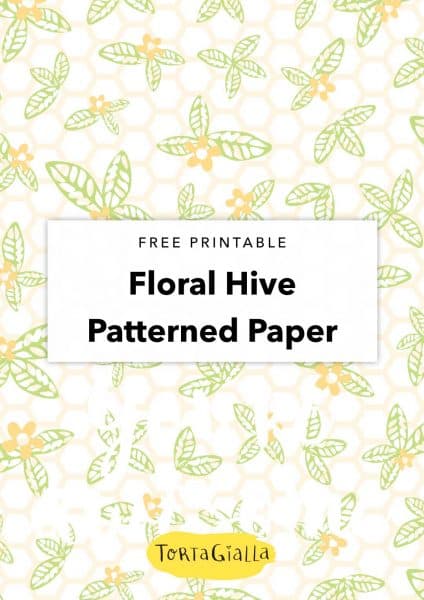 free printable floral hive patterned paper