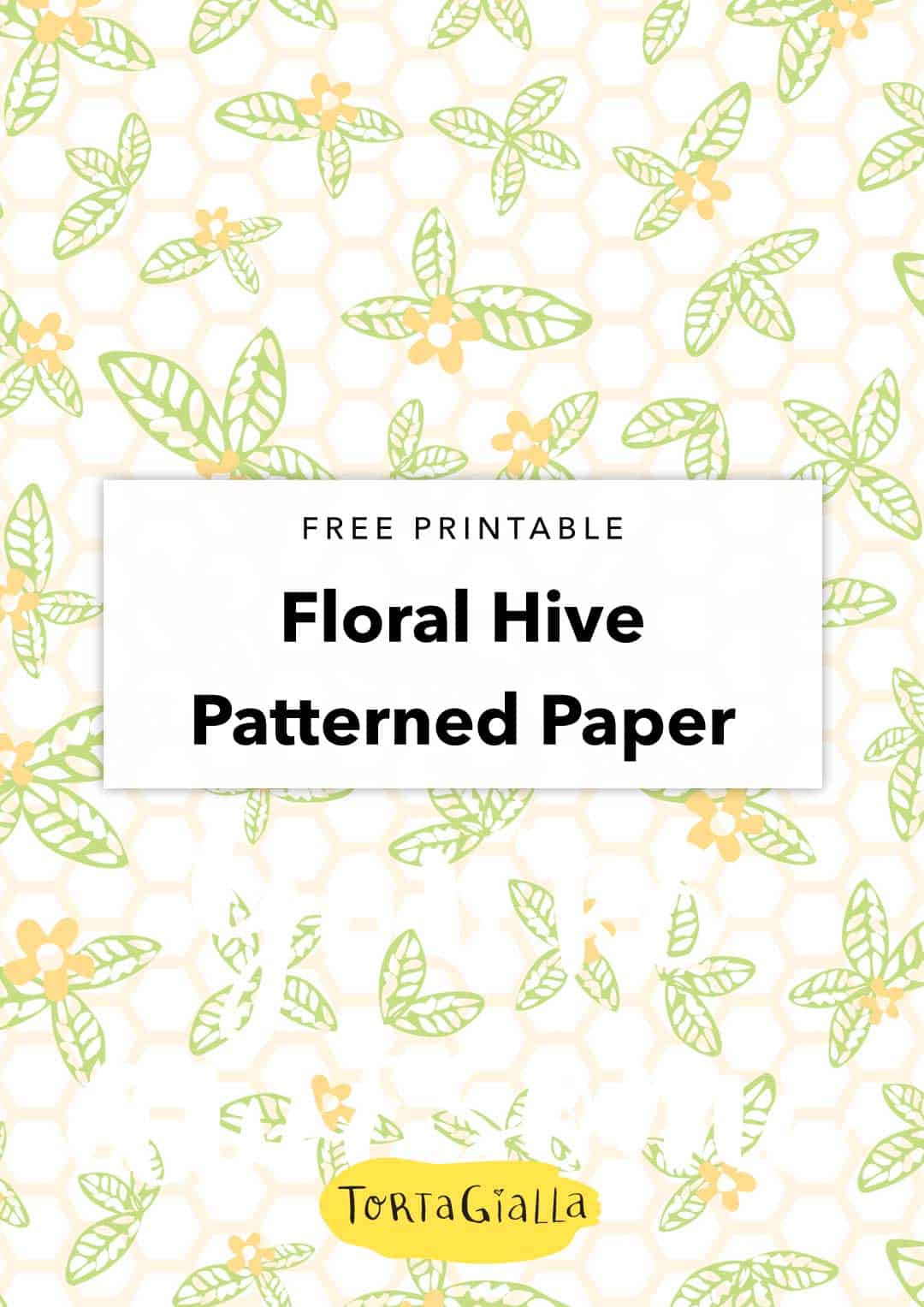 Looking for printable scrapbook paper pdf freebies? Download this happy floral honeycomb paper design for your papercrafting projects for free.