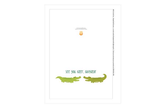 Free Printable See You Later Alligator Card Tortagialla