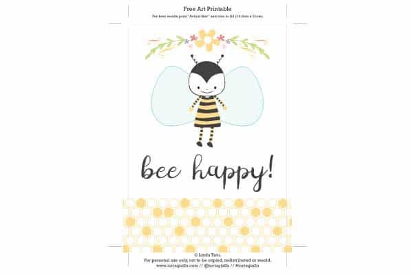 bee happy print