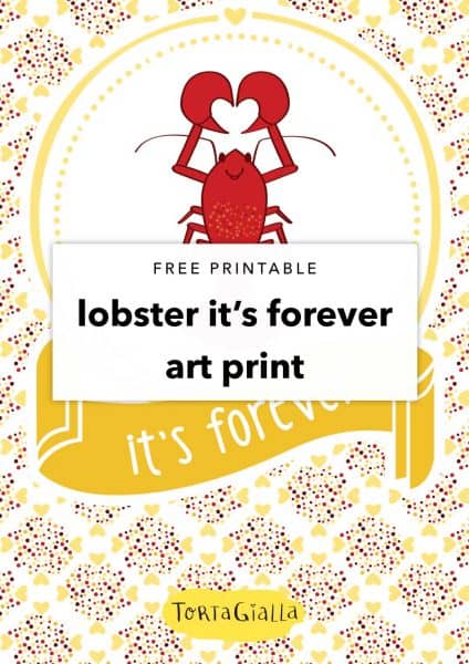 free printable lobster its forever art print
