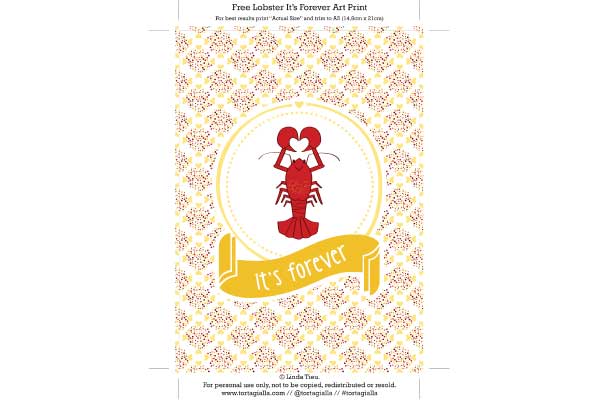 Free printable: lobster its forever art print