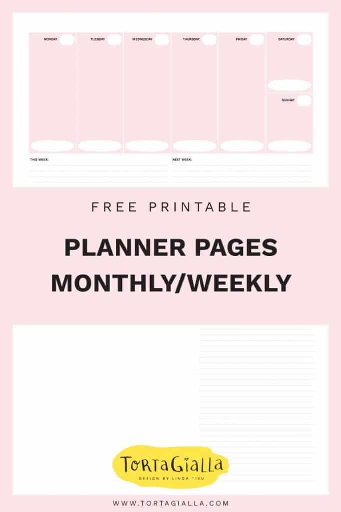 Printable Planner Pages Free Download - tortagialla