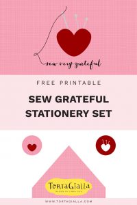 Download this free printable - Sew Grateful Card and Envelope Liner - free stationery printable on tortagialla.com