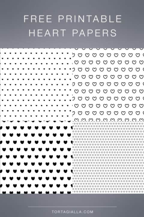 Free Printable Hearts B/W Paper Variations - tortagialla