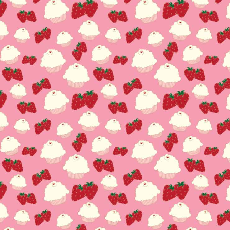 Cupcake and Strawberries Printable Paper