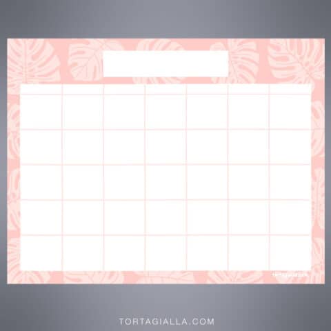 Printable Blank Calendar (it's pretty and FREE!) - tortagialla