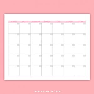 printable blank calendar (it's pretty and free!) - free download on tortagialla.com