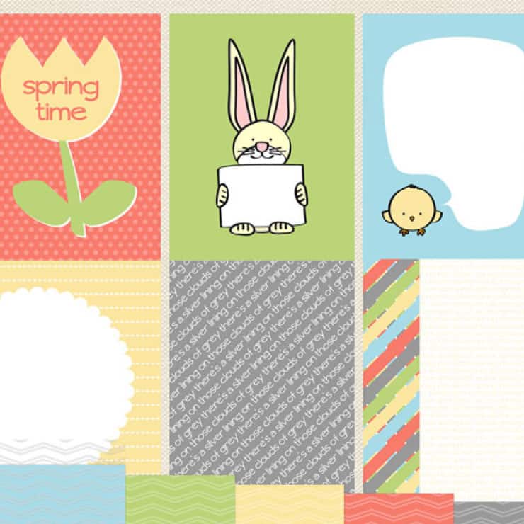 Springtime digital kit of papers and journaling cards 