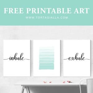 Free printable inhale exhale wall art set