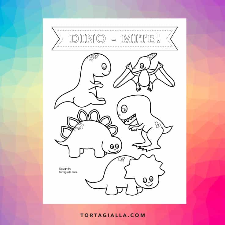 Download this free printable dinosaur coloring page for your kids, because they'll love to color up these cute dino characters!