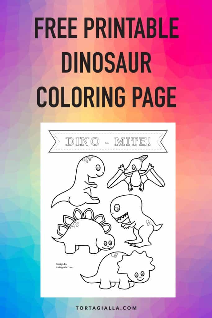 Get this freebie download for your kids to color up a page of cute dinosaurs!