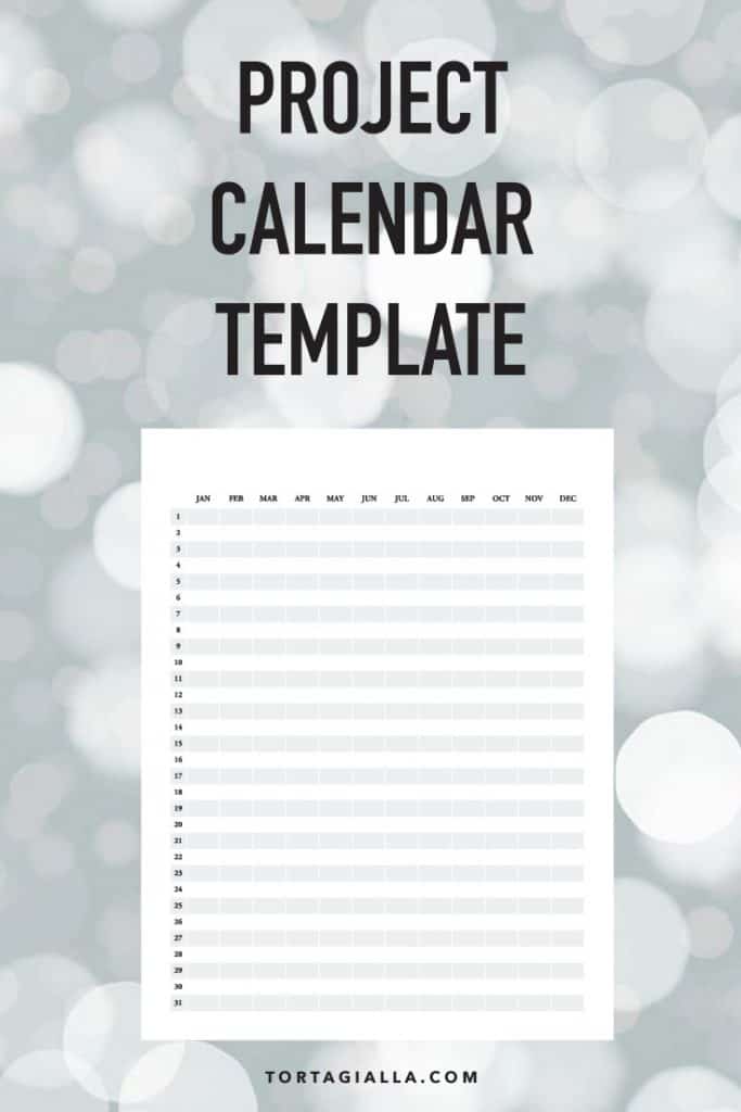 Project calendar template #freeprintable #printables #projectcalendar