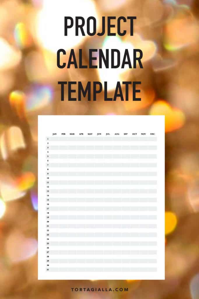 Project calendar template #freeprintable #printables #projectcalendar