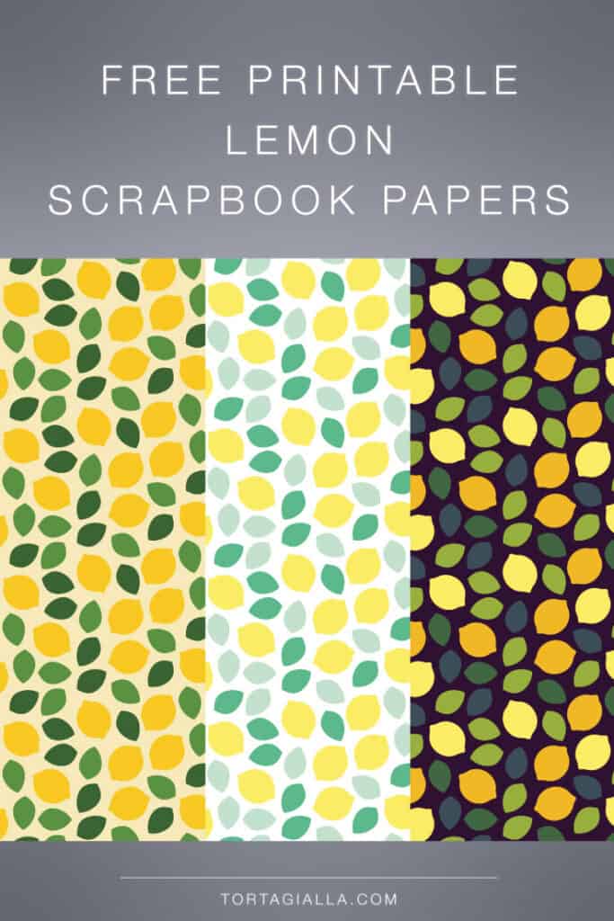 Freebie lemon scrapbook paper designs - yellow, light and dark versions to choose from!