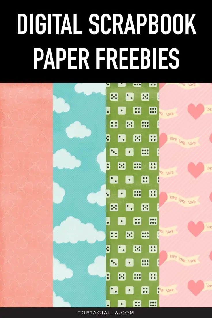 Download these pretty digital scrapbook paper freebies and use them in your photo projects or hybrid crafting as printables! // tortagialla.com