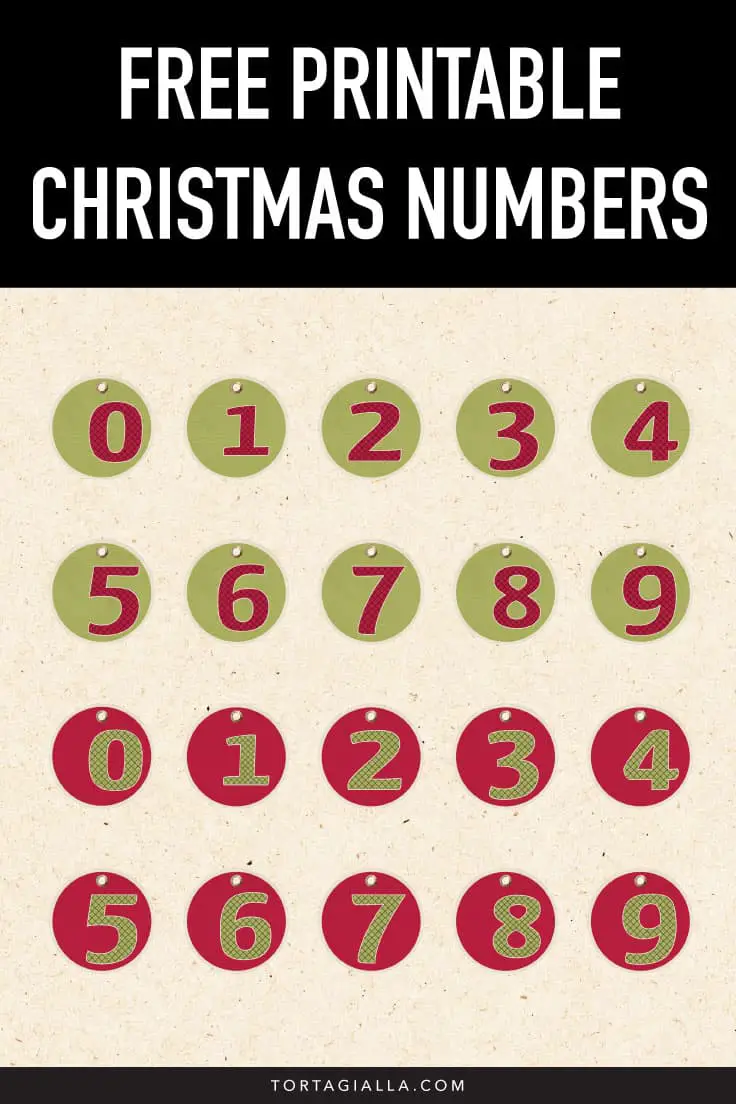 Free Printable Christmas Numbers PDF and PNGs tortagialla