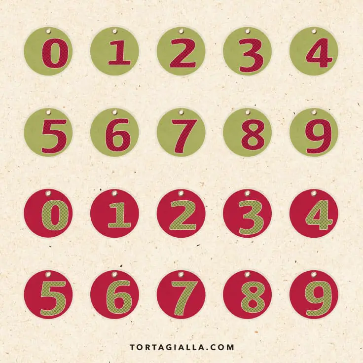 Free Printable Christmas Numbers PDF and PNGs tortagialla