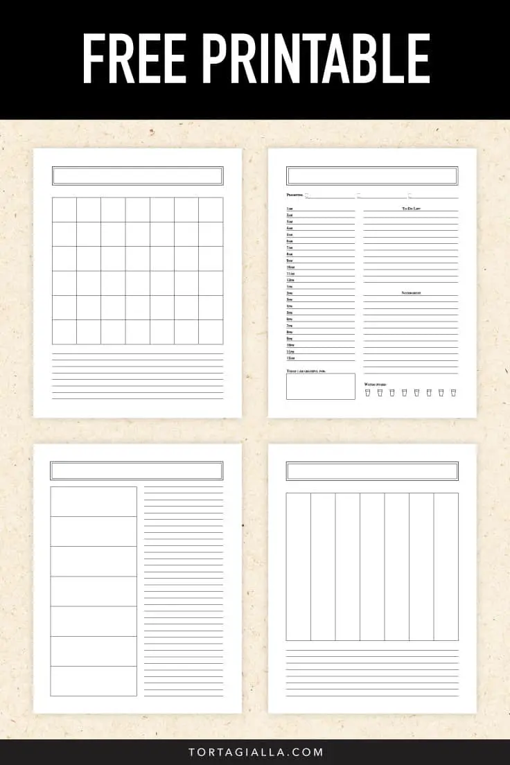 Create your own planner with these DIY free planner printables, compiling your own mix of layouts, trackers and pages for a custom functional system.