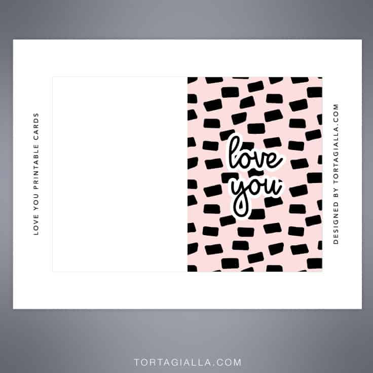 free download love you printable card design