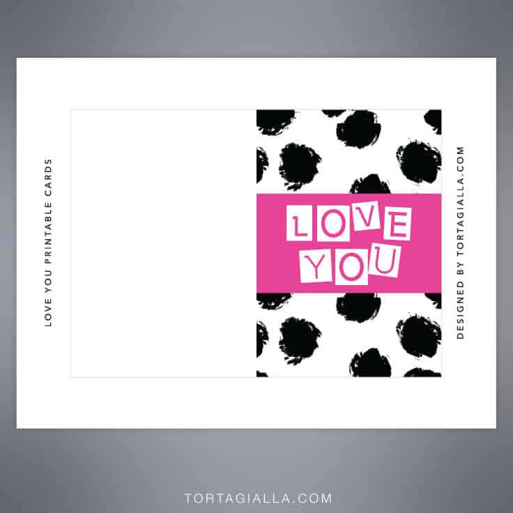 free download love you printable card design