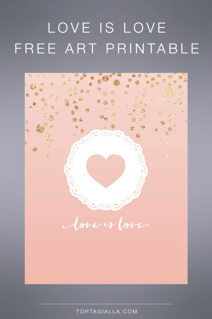 Love Clip Art + Free Printable Love is Love Art Print - tortagialla