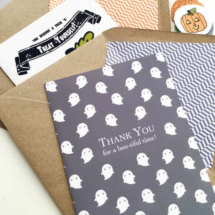 DIY printable halloween thank you cards
