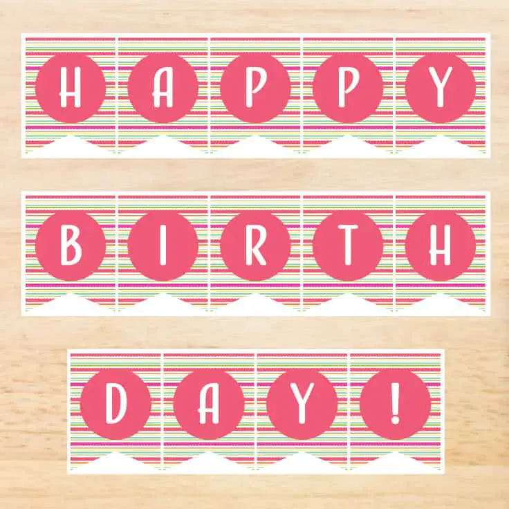 Birthday Banner Printable