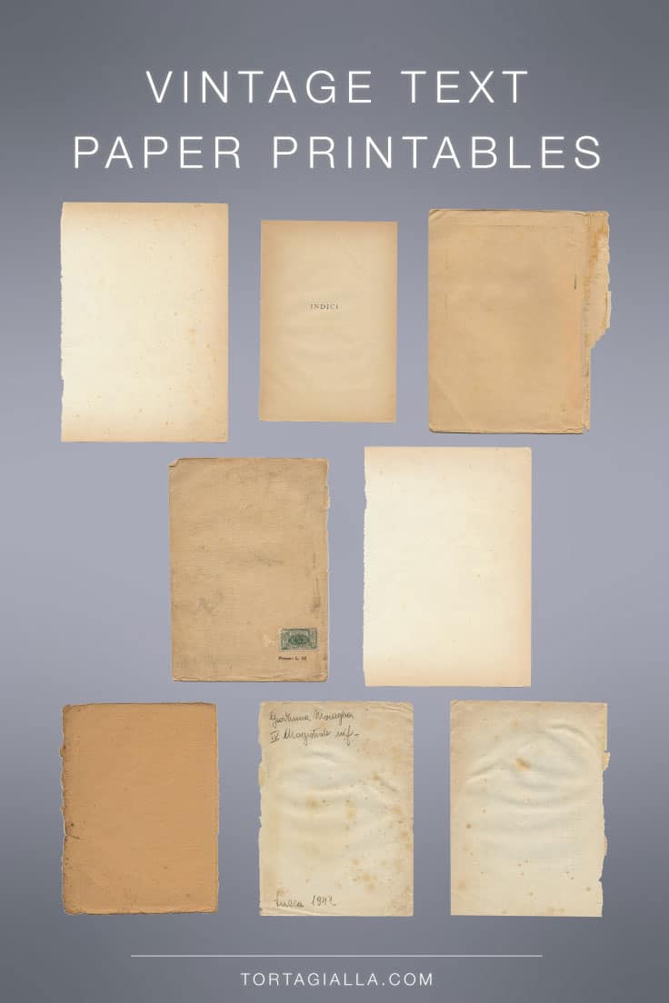 Looking for some vintage texture paper printables? Here are 8 different high resolution scans of vintage book papers to download and print!