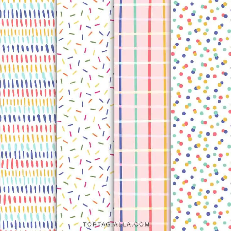 FREEBIE Birthday Pattern Paper Downloads for papercrafting, scrapbooking and gift wrapping - free download on tortagialla.com