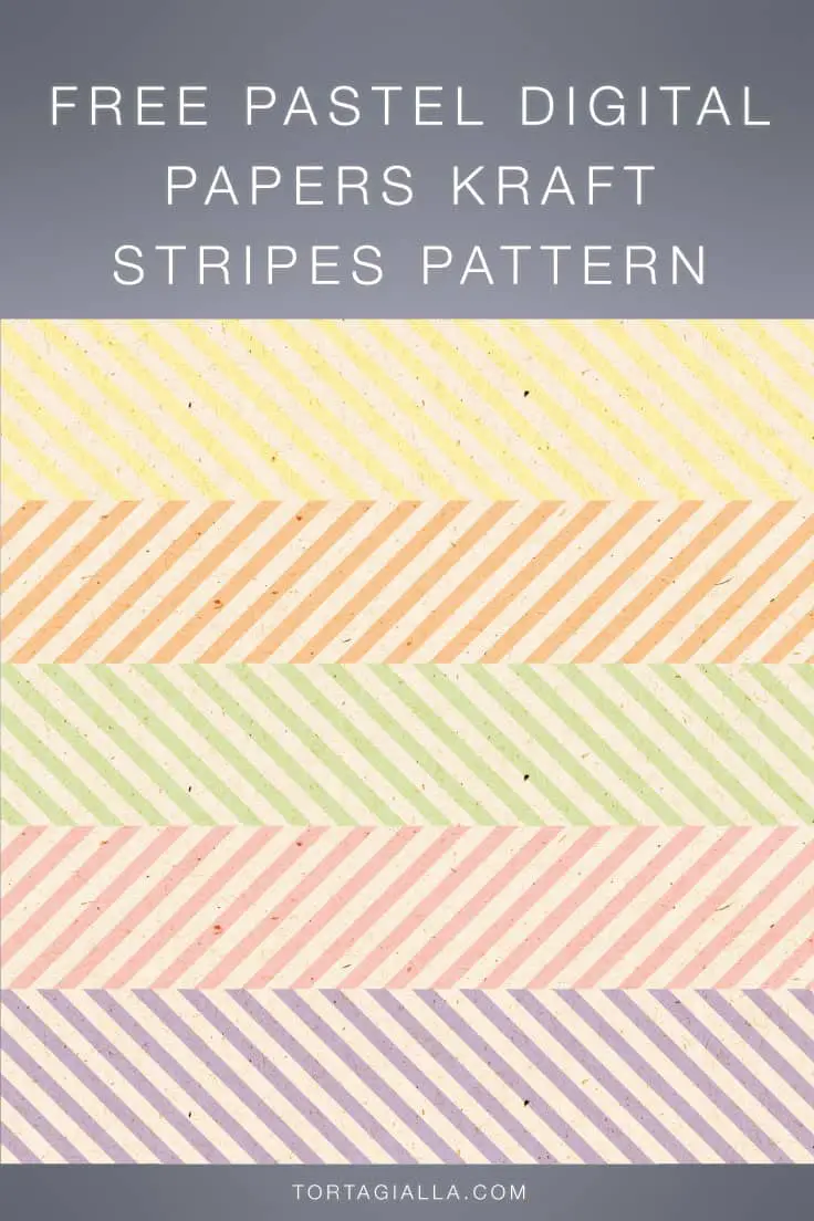 Download these freebie striped papers in a pastel color palette and kraft texture on tortagialla.com