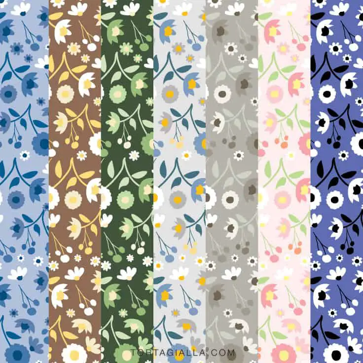 Download these free floral digital papers in a variety of colors on tortagialla.com