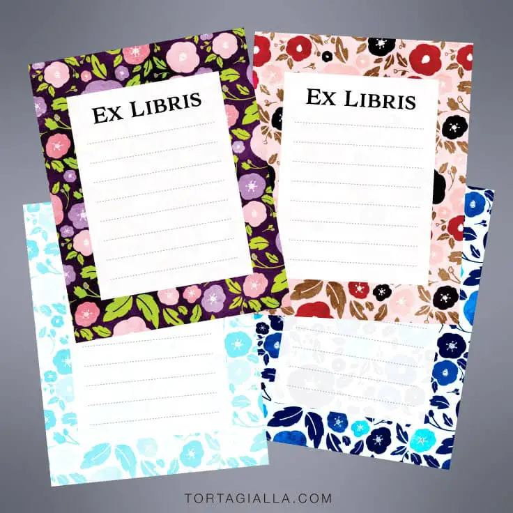 Download these free printable floral bookplate templates to label all the books in your library!