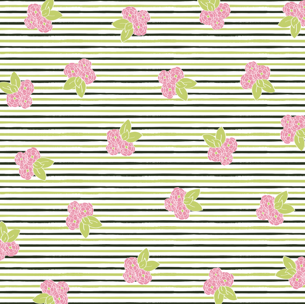 Free Printable Green Stripes Floral Paper on tortagialla.com