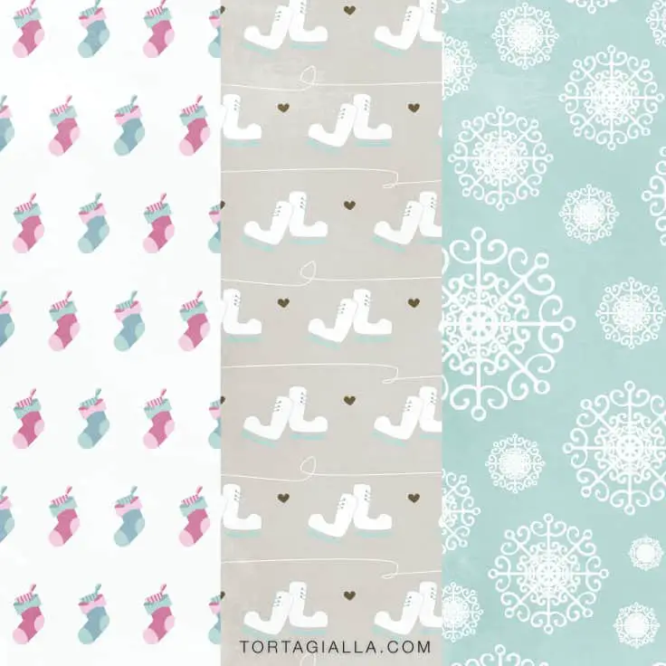 Preview of cozy winter patterned paper printables.