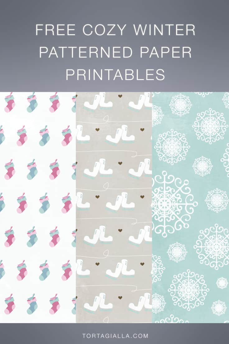 Digital papers in a cozy winter theme for free download on tortagialla.com