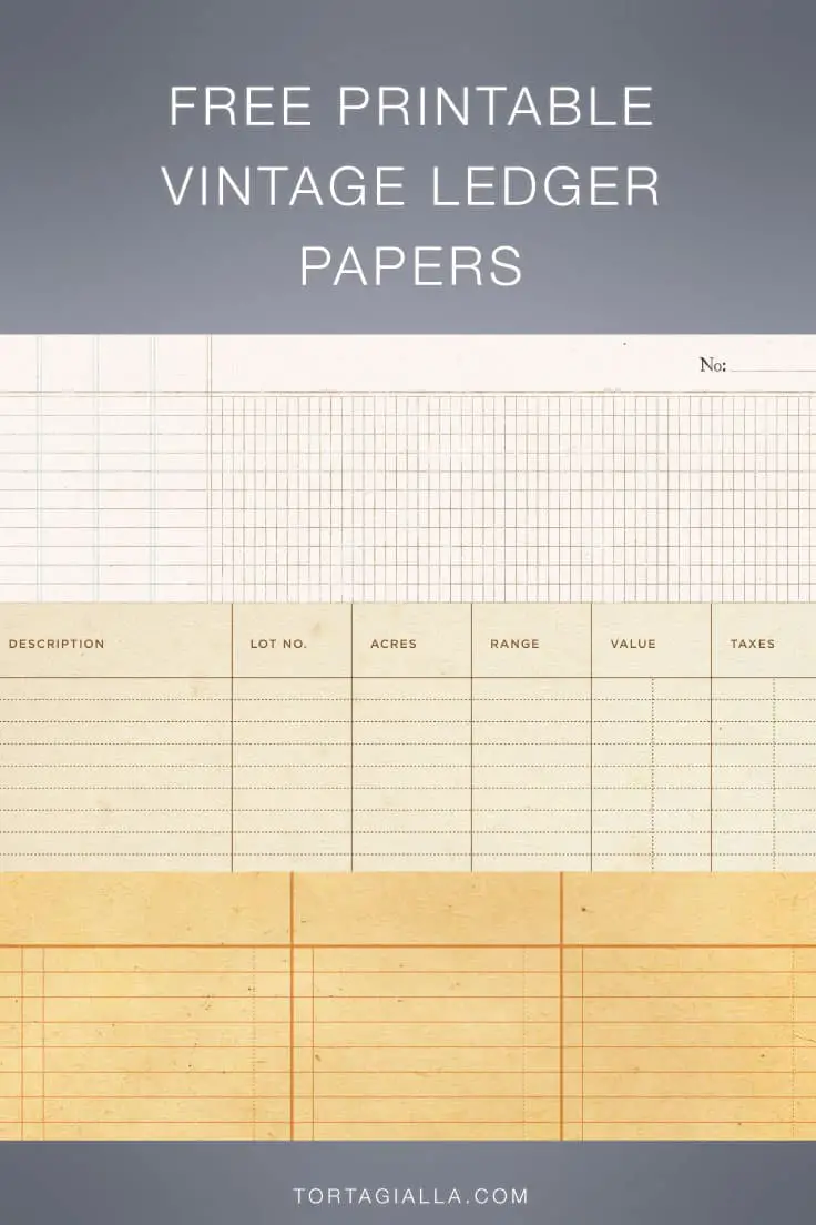 Download these vintage ledger paper designs to print at home for all your paper crafting projects. 