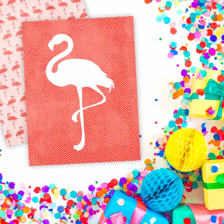 Flamingo themed free printable DIY wall art for the summer