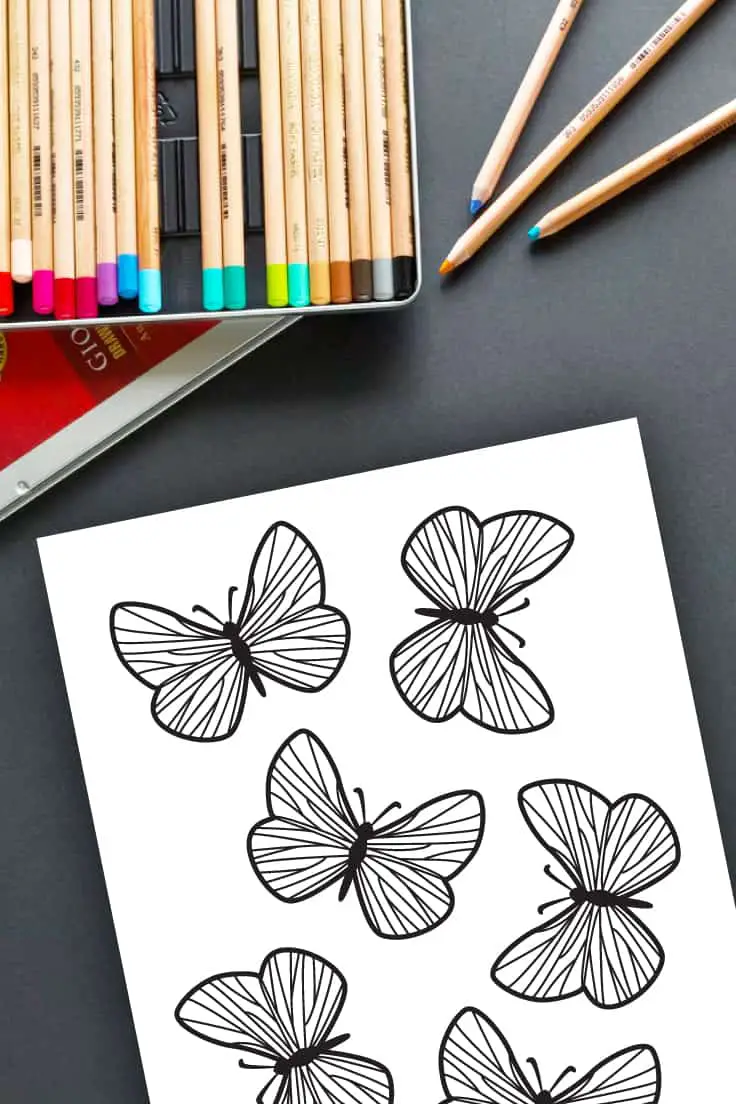 FREEBIE Butterfly Printable Coloring Pages