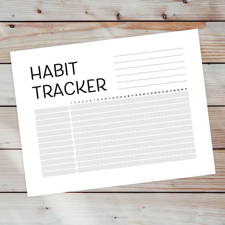 Habit Tracker Free Printable Download