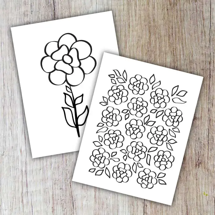 FREEBIE Printable Flower Coloring Pages