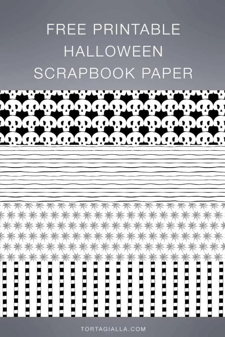 Free Printable Halloween Scrapbook Papers in black and white (easy to print) great for backgrounds in scrapbooking, journaling and more paper projects! tortagialla.com