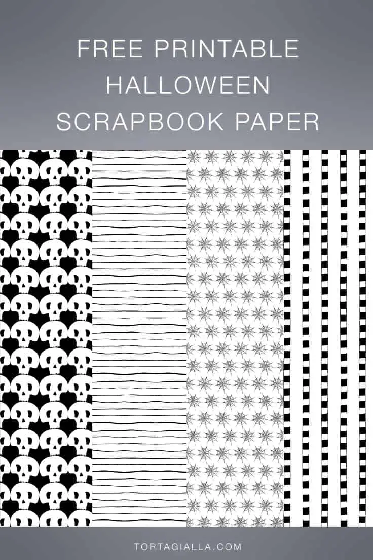 Looking for some free printable Halloween scrapbook paper? Check out these black and white designs that make great background papers!