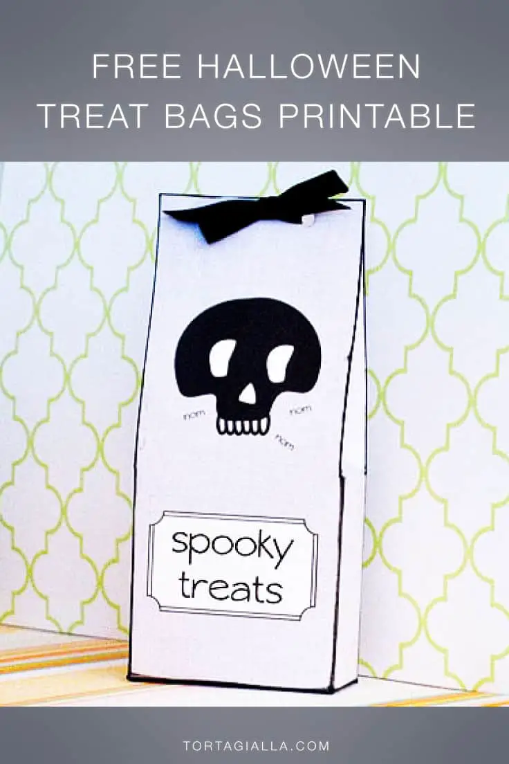 Download this free printable halloween treat bag template to make your own little gift package party favors!