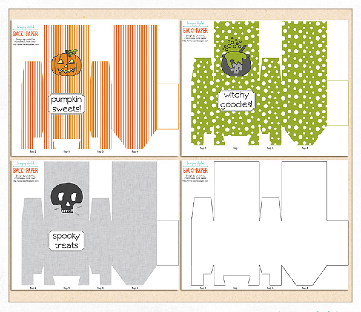 Preview of halloween treat bags template download